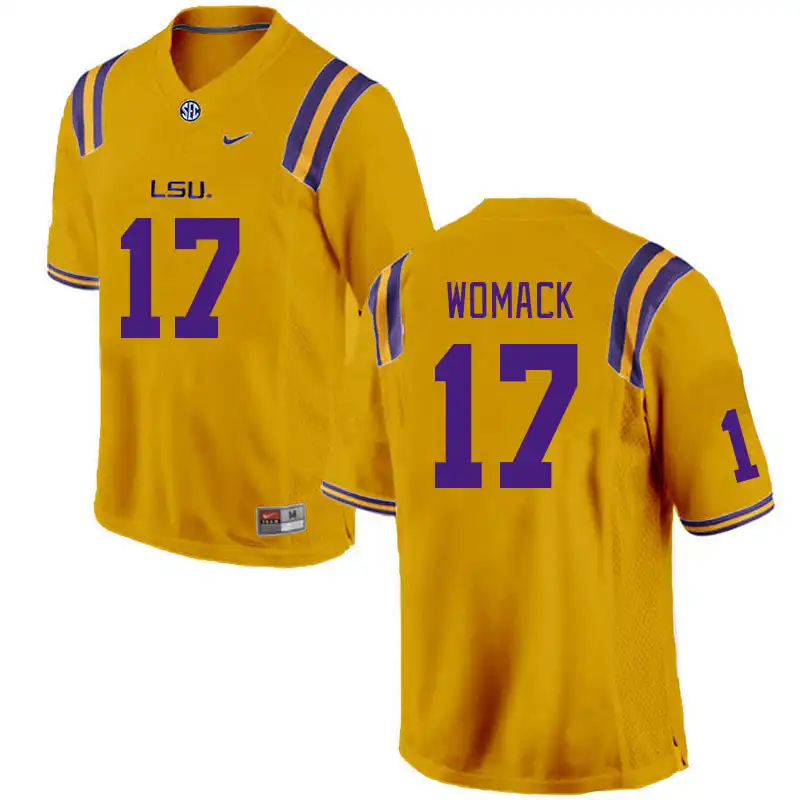 Men's LSU Tigers Da'Shawn Womack #17 Gold NCAA Football Jersey